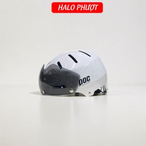 Nón POC P05 Trắng Độ Kính Hít Nam Châm