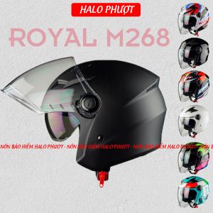 Nón bảo hiểm 3/4 Royal M268 2 kính