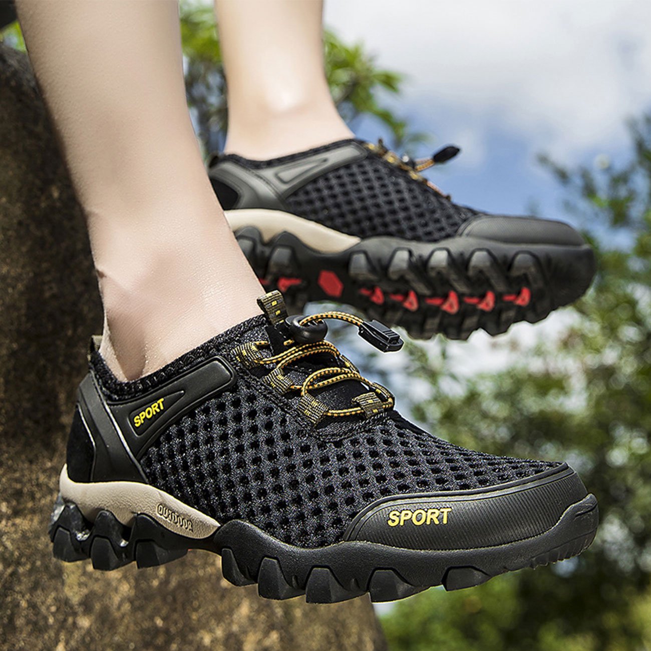 Giày leo núi SPORT đi phượt, Trekking, đi biển, chạy bộ... siêu bám, nhanh khô