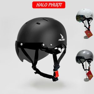Nón Nửa Đầu Falcon F08 Kính Nam Châm