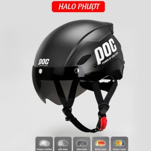 Nón POC P01 V2 Kính Nam Châm Chuẩn Xe Máy (Tặng Đuôi Gió)