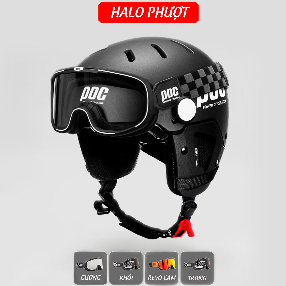 Nón POC P05 V2 Kính Phi Công POC PG01 (Tặng ốp tai)